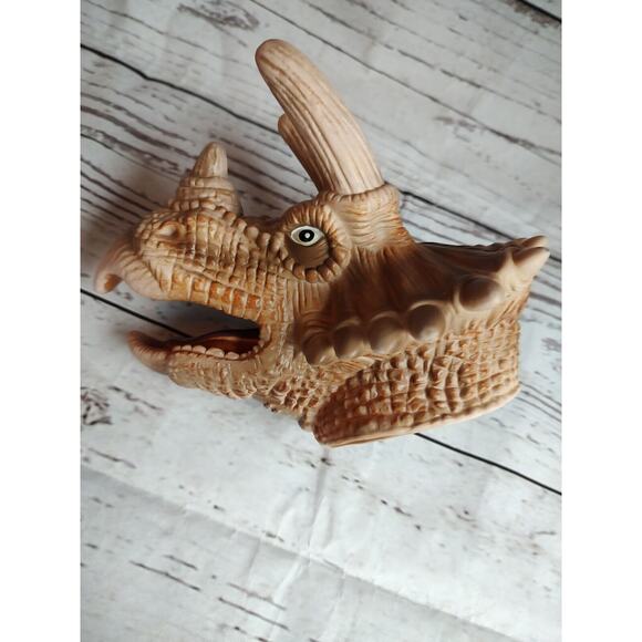 Dinosaur Triceratops Hand Puppet Magic Time 2018 Flexible Rubber - Picture 2 of 9